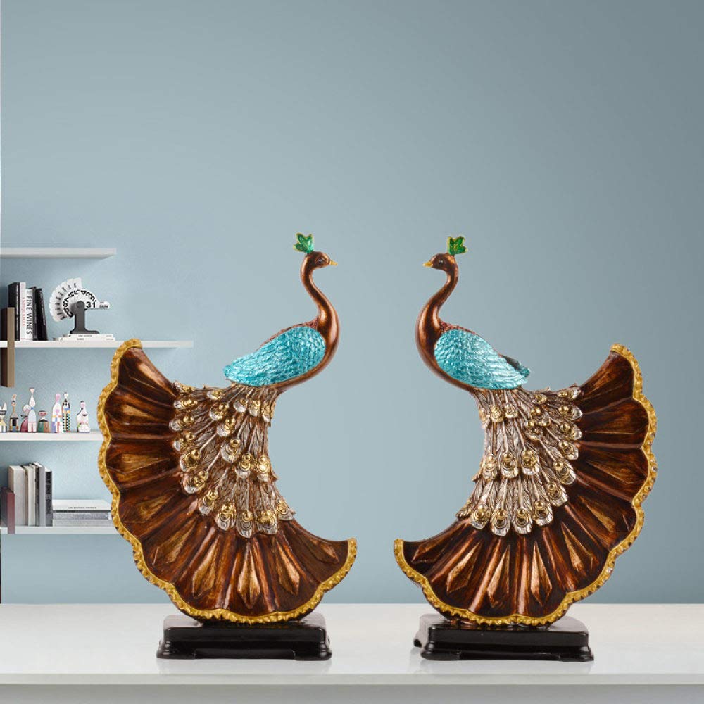 Petites figures de paon en duo un cadeau d'art unique pour symboliser l'amour du couple