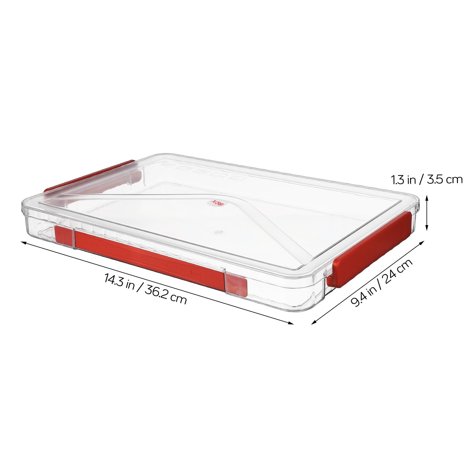 Yardwe 2 Piezas Caja Organizadora de Archivos Transparente de Plástico con Tapa y Asa, Apilable para Documentos y Fotos en Oficina y Hogar, Almacenamiento Práctico y Seguro