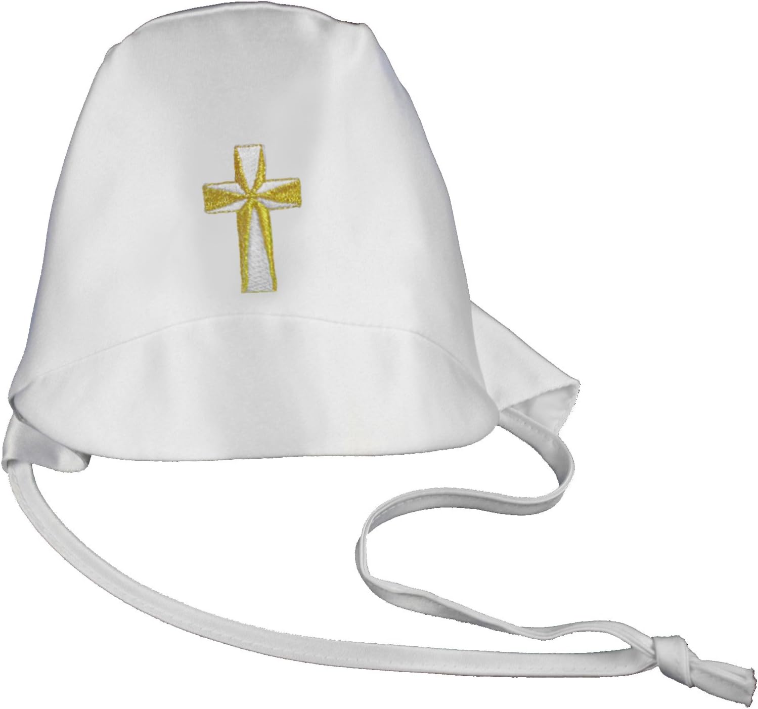 New Born Baby Boy Christening Baptism White Pants set Hat Bow tie Necktie SM - 7 (L: = (12-18 Months), Pants set w/ Gold Cross hat Necktie)