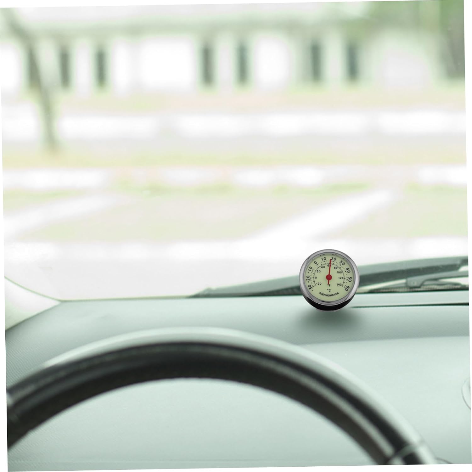 Self Adhesive Car Window Thermometer with Luminous Interior and Exterior Temperature Sensor for Vehicles Easy Installation Automotive Temperature Gauge for Drivers and Car