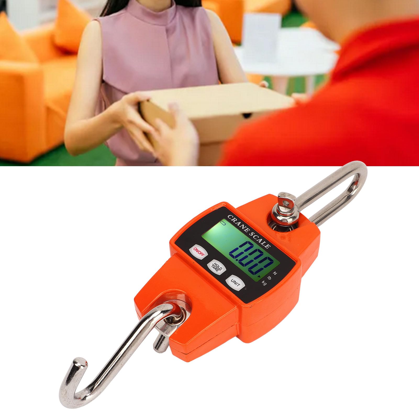 Báscula colgante digital de 300 kg, mini báscula de grúa con pantalla LCD retroiluminada, báscula colgante portátil de alta precisión para pesca, construcción robusta de aleación
