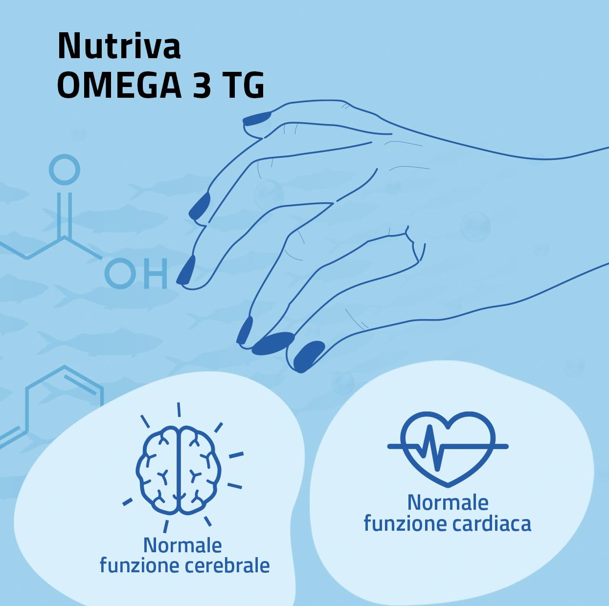 Nutriva Omega 3 TG - Complément alimentaire à base d'huile de poisson riche en acides gras oméga 3 (90 gélules)