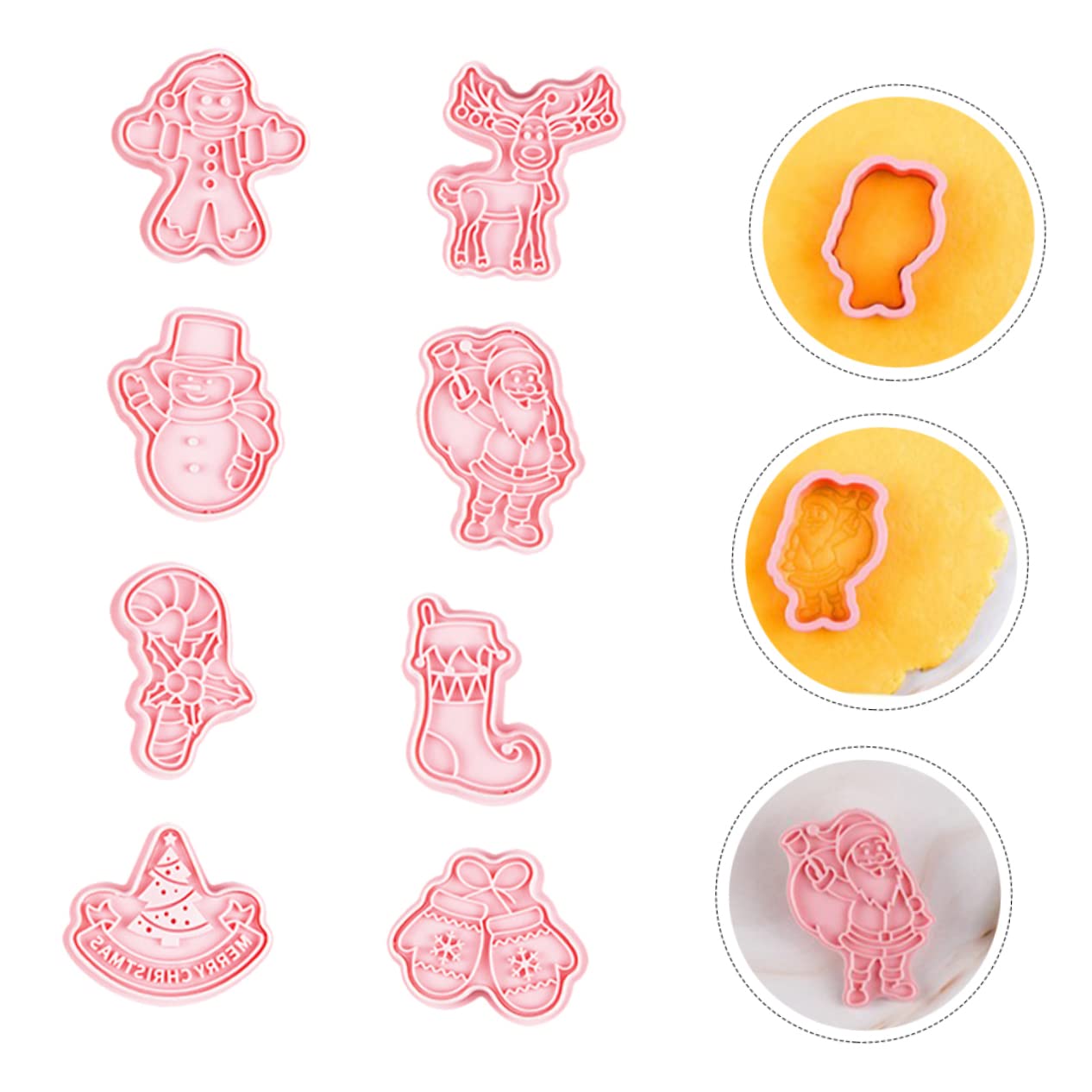 IMIKEYA 5 Sätze Keksform Kleine Keksausstecher Gummiartig Fallen Ausstechformen Dinosaurier-ausstechformen Urlaub Weihnachten Schneeflockenplätzchen Lebkuchen Bausatz Pp Rosa 8 Stück * 5