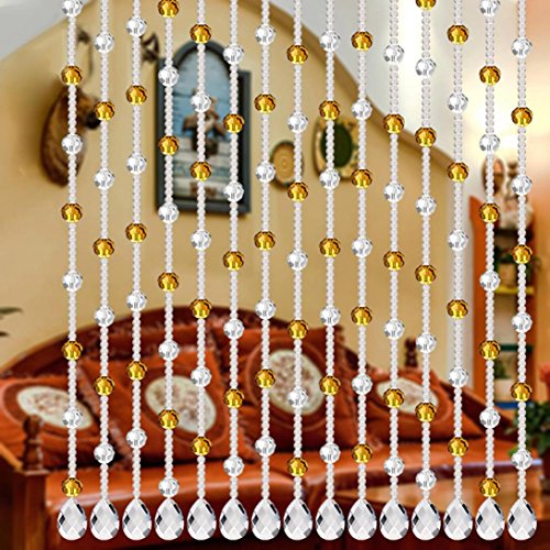 Kanzd New Luxury Crystal Glass Bead Curtain Living Room Bedroom Window Door Wedding Decor for Home (A)