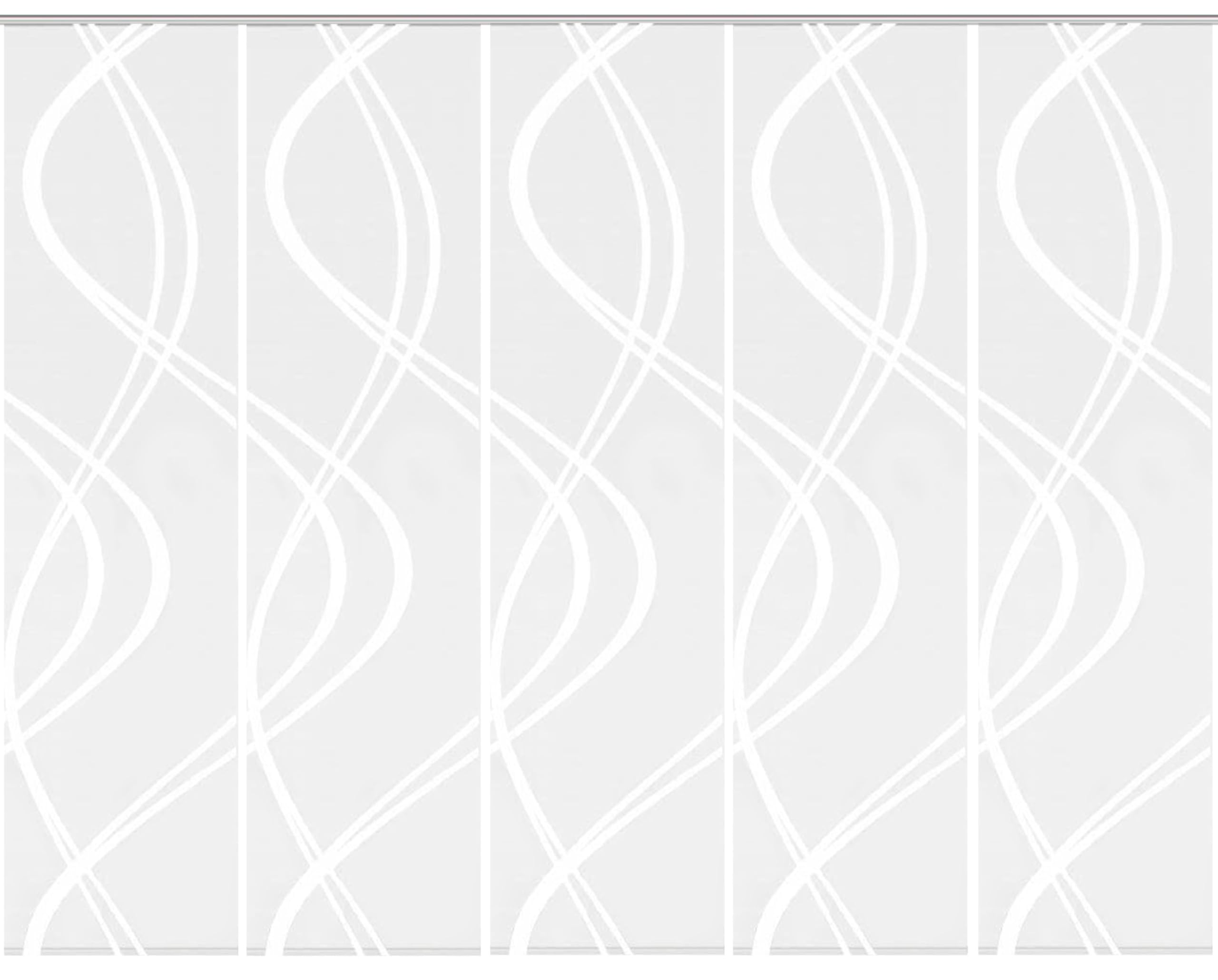 Home Fashion Schiebevorhang TIBERIO aus Dekostoff und Voile mit Scherli 245 x 60 cm, Farbe:wollweiß, Größe:245 x 60 cm, Anzahl:5er Set (5X Voile)