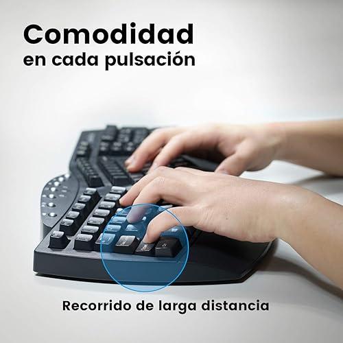 Miniatura 6 de Perixx PERIBOARD-612B ES - Teclado Inalámbrico RF con divisiones, sistema Dual y Bluetooth 4.0, Compatible con Windows 10 y macOS - QWERTY Español,