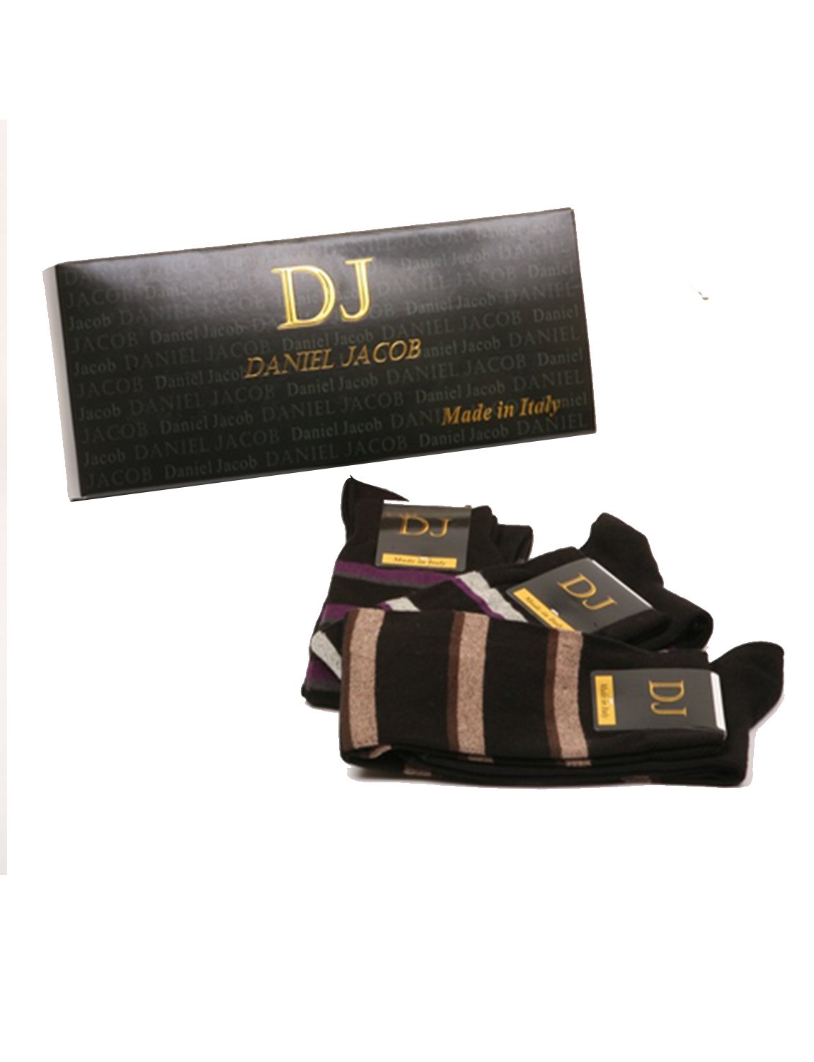 Daniel Jacob - Chaussettes basses - Homme 2 x Purple/Black 2 x Brown/Black 2 x Grey/Black