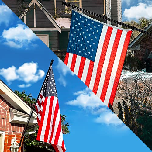 6 Ft Flag Pole Kit,Flag Pole Brackets Stainless Steel Outdoor Lowes Flag Pole For House Roof Garden Yard Truck Residential Flagpoles Suitable For 3X5 Heavy Garden House Flag (Black) #TOP2