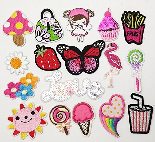 Libiline 30Pcs Random Assorted Styles Embroidered Patch Sew On/Iron On Patch Applique Clothes Dress Plant Hat Jeans Sewing Flowers Applique Diy Accessory (Assorted-Style 3) #TOP3