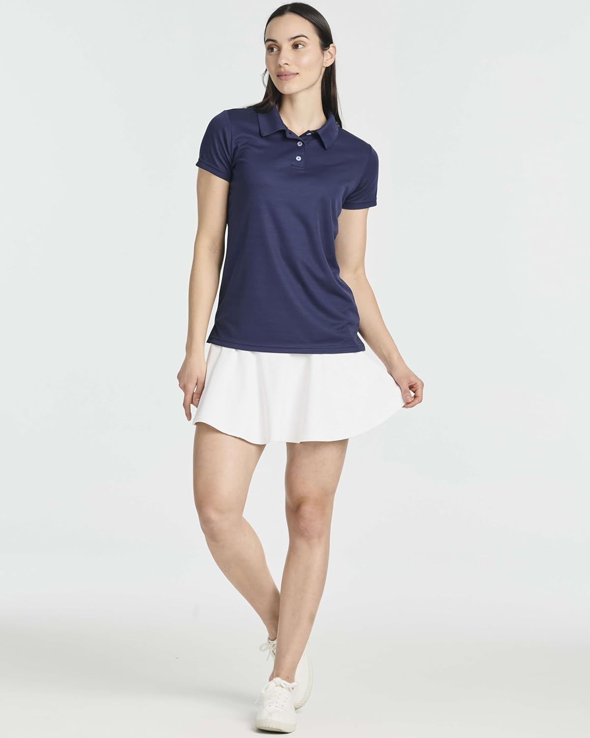 Real Essentials 3 Pack: Womens Short Sleeve Dry-Fit Performance Polo Shirt (Available in Plus) - Image 6
