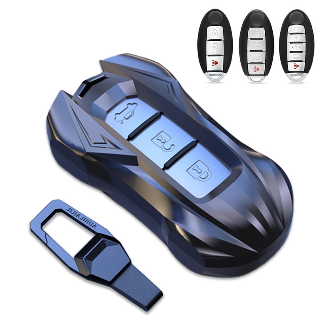 Noreyvis Key Cover Case, Zinc Alloy Smart Key Fob Case Shell Compatible for Nissan Murano Pathfinder Titan Maxima Sylphy Lannia Teana, for Infiniti