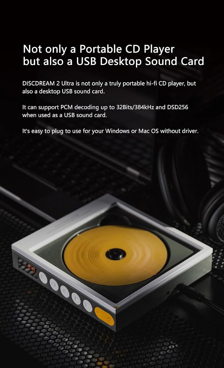 MOONDROP DISCDREAM 2 Reproductor de CD portátil Función de tarjeta de sonido de escritorio USB Salida digital óptica