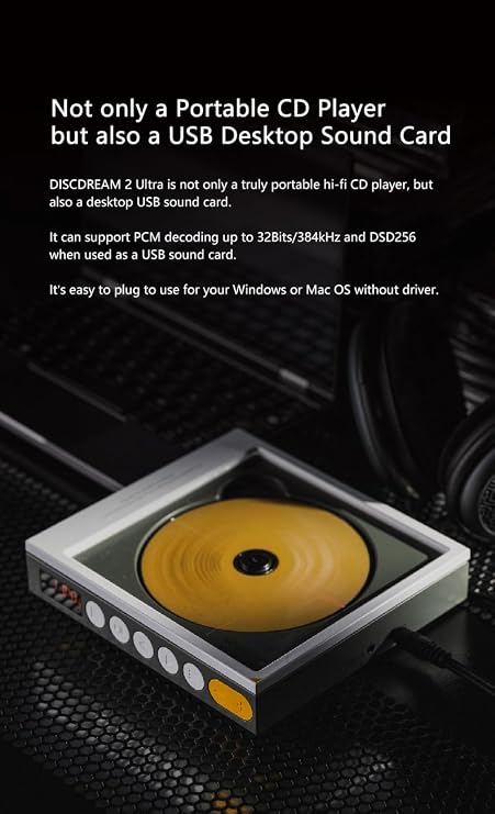 MOONDROP DISCDREAM 2 Portable CD Player USB Desktop Sound Card Function Optical Digital Output