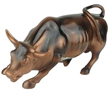 Official Bronze Wall Street Bull Stock Market NYC Figurine Statue Large 6.5"