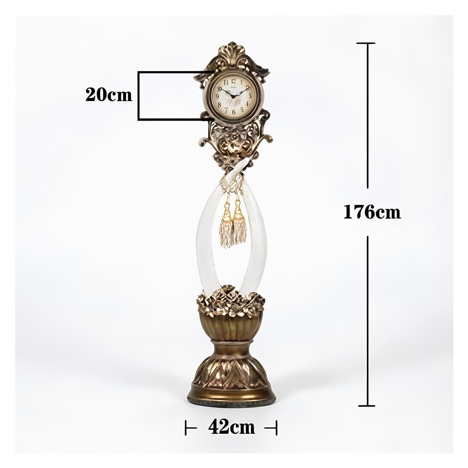 Reloj de abuelo Reloj de pie de cuarzo estilo europeo silencioso