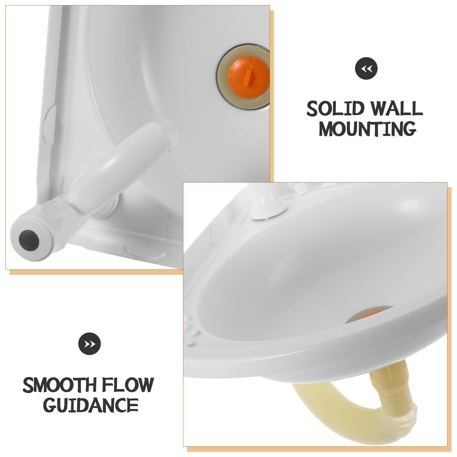 Cabilock Lavandino da bagno triangolare sospeso a parete con rubinetto, lavabo angolare in plastica, lavabo bianco a parete per uso domestico e sul balcone