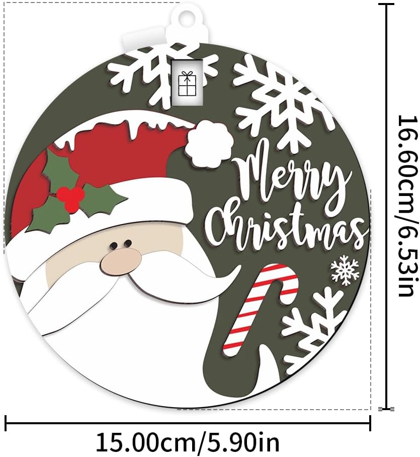 Wooden Countdown Christmas Ornaments, Merry Christmas Ornaments, Santa Claus Hanging Ornaments are Suitable for Rooms, Shops, Party Decorations or New Year Gifts