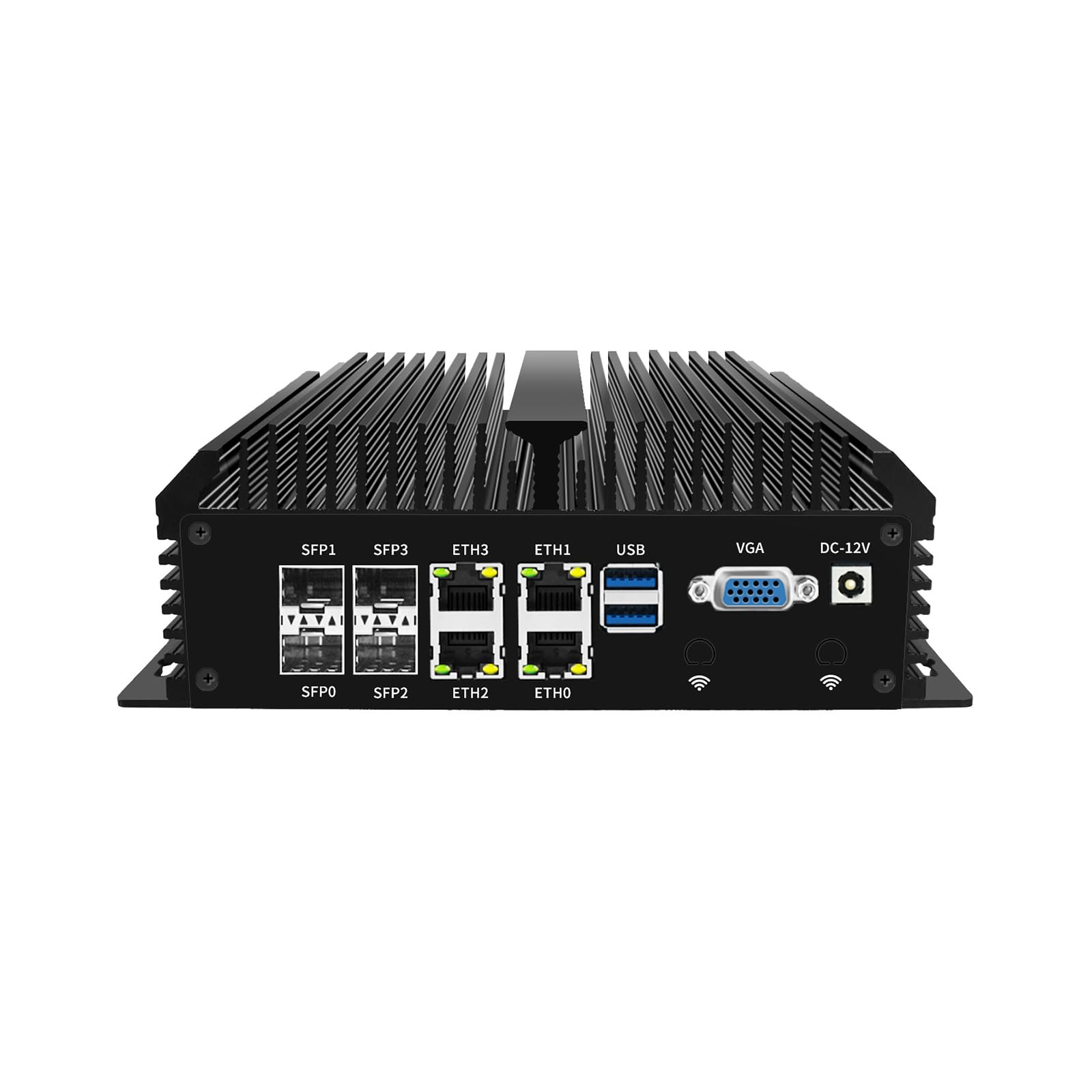 Fanless Firewall Appliance with QAT, PFSense, OPNsense, VPN, Router PC, PVE, Denverton Atom C3758, RN02, 4 x 2.5GbE I226-V, 4 x SFP+ X553, DPDK Support, 32G RAM, 128G SSD