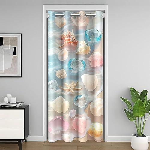 Miniatura 37 de jejeloiu Radio Boombox - Cortina para puerta de privacidad de 52 x 80 pulgadas, 1 panel retro para radio, armario, cortina para sala de estar, Azul