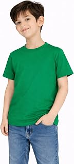 LOGASSA Boys Round Neck Plain Cotton Half Sleeve T-Shirt, Casual Summer Wear for Kids Price In India