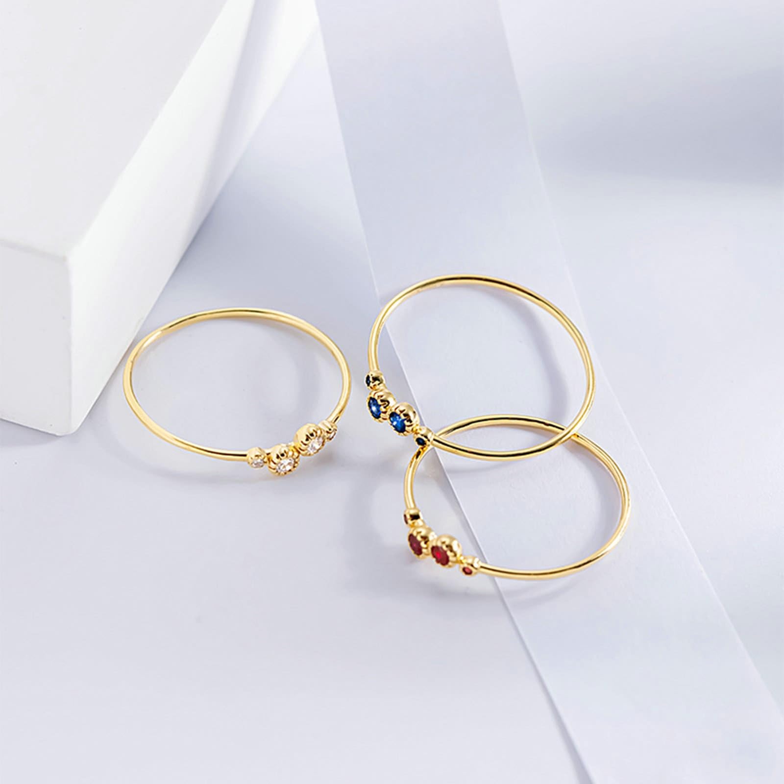 Anillo de oro amarillo de 18 quilates para mujer 750, anillo de boda para mujer, fino y sencillo, redondo, zafiro, rubí, diamante, oro amarillo