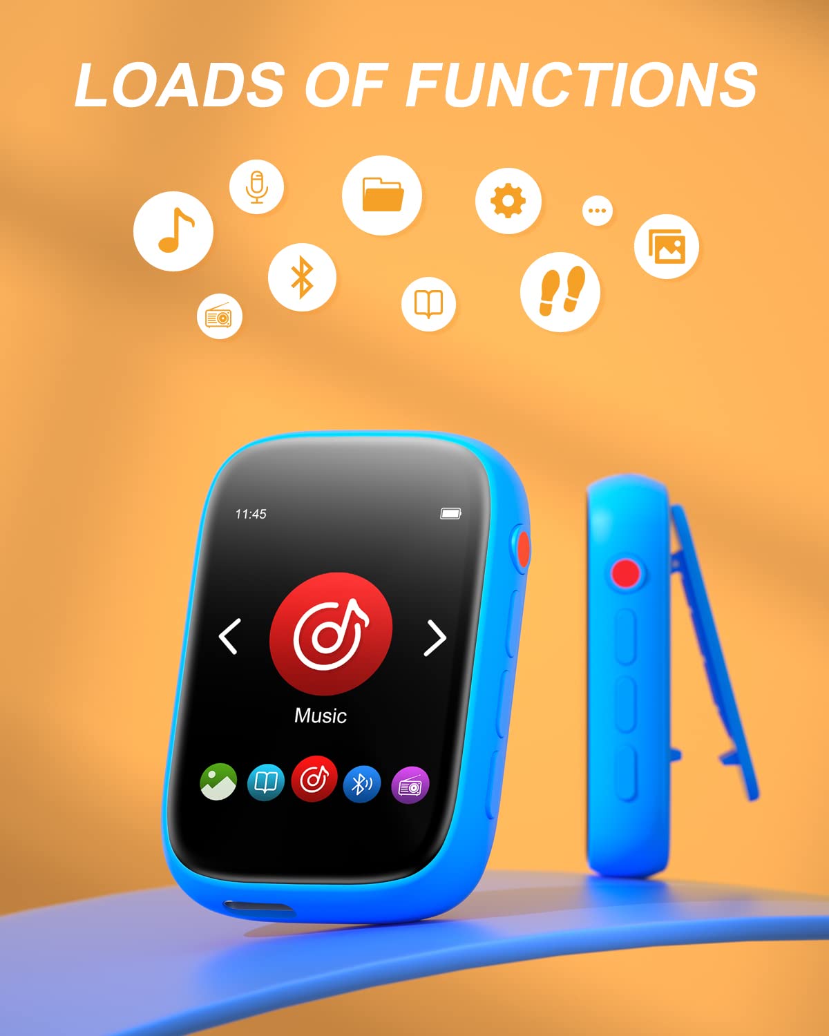 Lecteur MP3 64 Go écran Tactile 5 Pouces - Bluetooth 5.0, WiFi, Radio FM, Appareil Photo 16 MP, Android 13 - 8