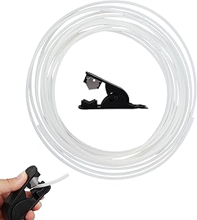 10m PTFE Schlauch mit Cutter, PTFE Schlauch für 1,75 mm 3D Drucker Filament 4mm x 2,5mm, mit Schlauchschneider für Bambu Lab A1/A1 mini/P1/P1S/P1P/X1C/X1/K1/K1 Max/Ender 3 V3(Weiß)