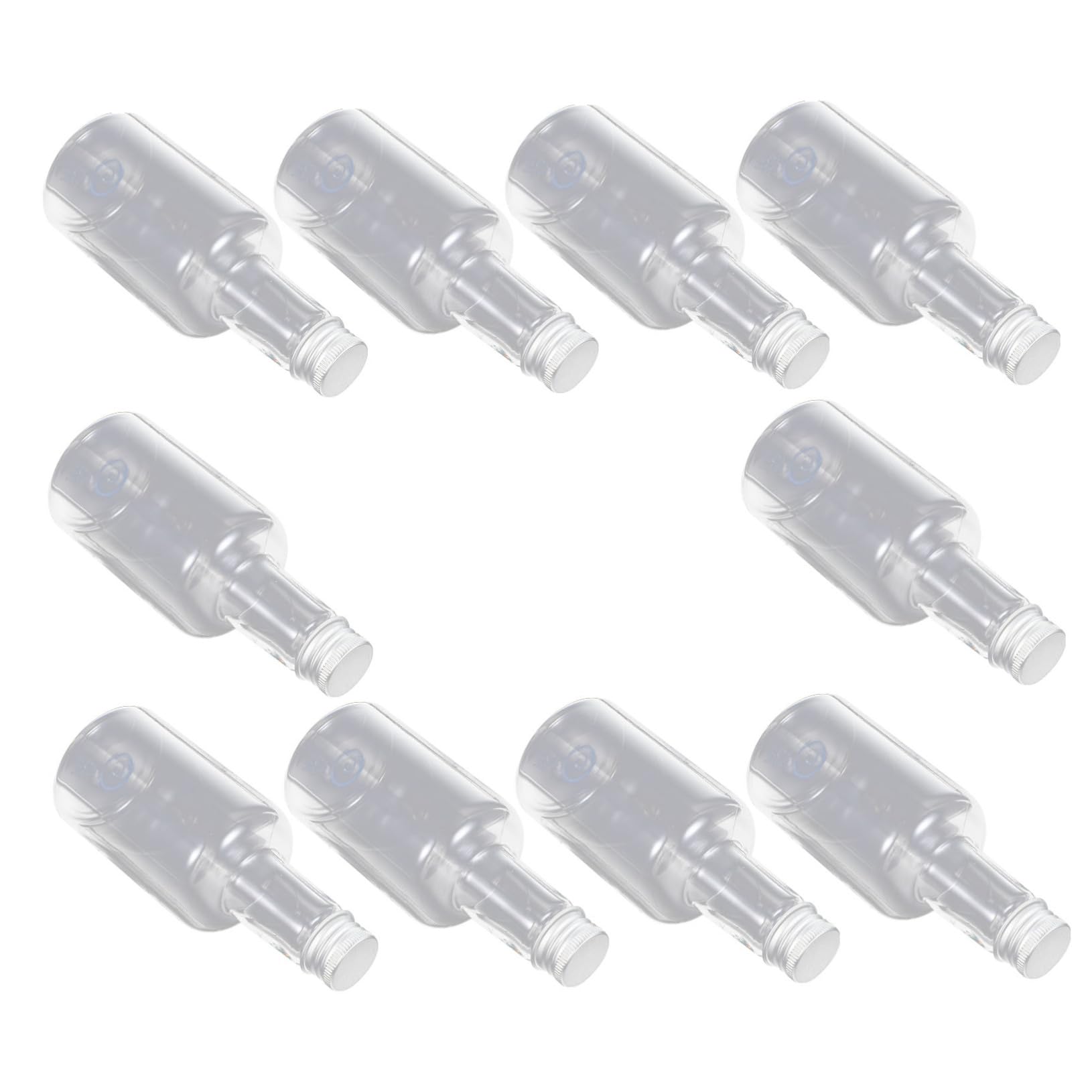 Ciieeo Set of 10 Pet Plastic Bottles Caps Juice Containers for Home Leakproof for Water Soda Juice