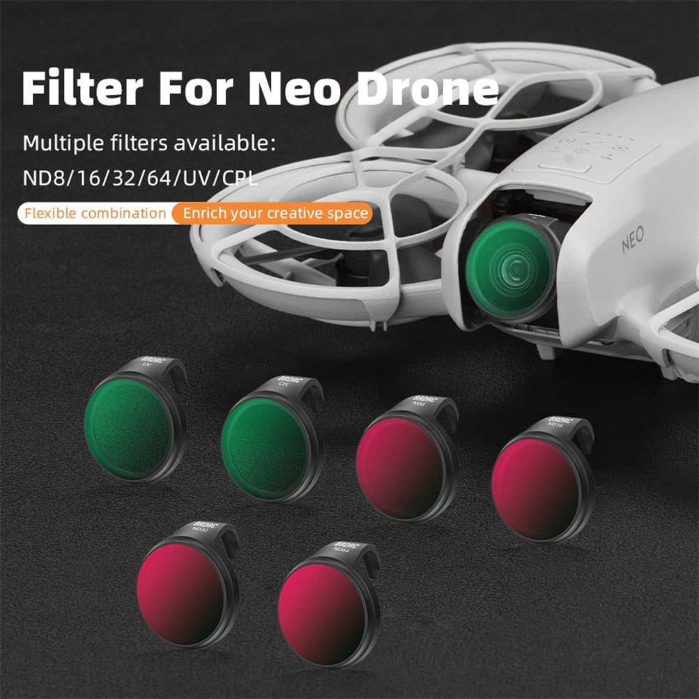 Lentilles de gradation ND, verres polarisants CPL, lentilles de protection UV, pour filtres en verre optique DJI Neo (ensemble de trois pièces)