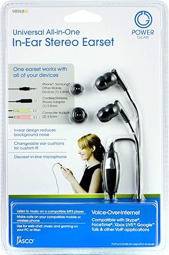 Miniatura 2 de Power Gear Auriculares universales en el oído, todo en uno, con cable, auriculares, micrófono, trabajo desde casa, música, juegos, funciona para