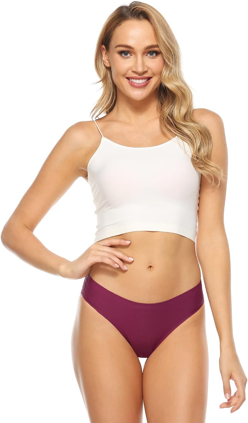 Xibing Womens Seamless Underwear No Show Panties for Women Breathable Bikini Hipster Ladies Underwear Multi-Pack - Image 2