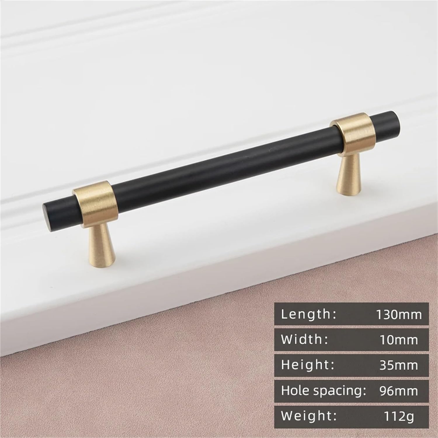 Solid Brass Gold Long Handle Kitchen Cabinet Furniture Hardware Drawer T-Handle 1Pcs(8873-96-Black)