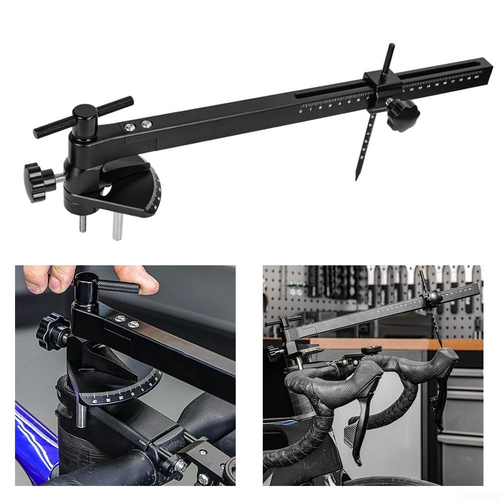 Spelonify Manubrio per bici da strada, strumento di allineamento, leva del cambio, barra di posizionamento, regolazione simmetria, livellatore di altezza del manubrio da ciclismo