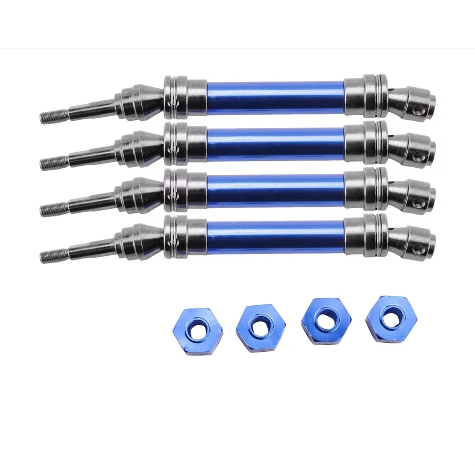 Eje de transmisión para Traxxas para Slash para Rustler para Hoss para VXL 4X4 1/10 RC Car Upgrade Parts 4Pcs Metal Front and Rear Drive Shaft CVD