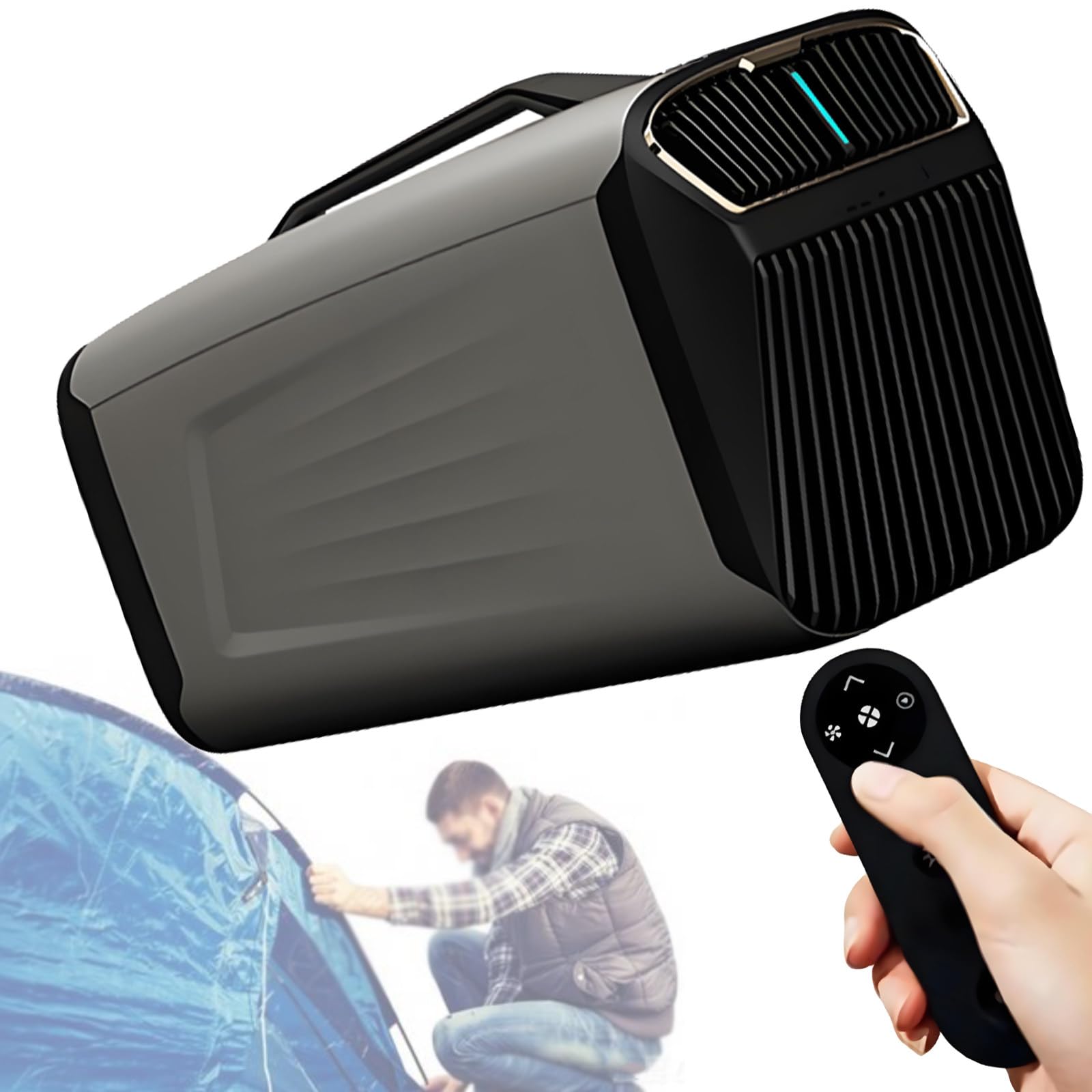DOZPAL Mobile Tent Air Conditioner with Cooling + Dehumidify + Fan + Sleep Mode, 5200BTU Fast Cooling Car AC Unit Portable Air Conditioner for Camping, Outdoor and Indoor B-24V