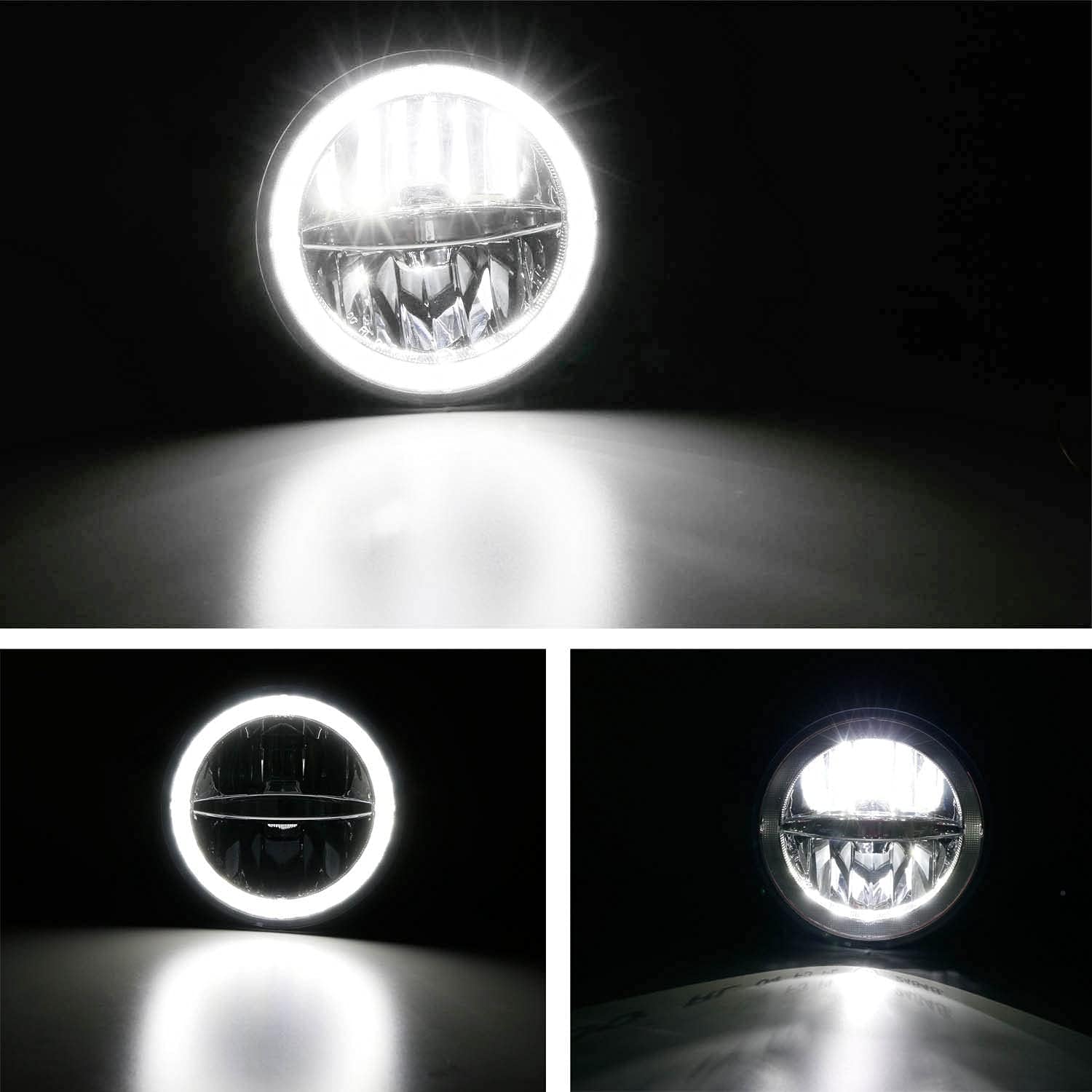 iJDMTOY 30W High Power Rally Racing Style Grille Fit LED Halo Ring Driving Fog Lamp Replacement Compatible With 2005-2009 Gen5 Ford Mustang GT Deluxe, Premium, or Shelby