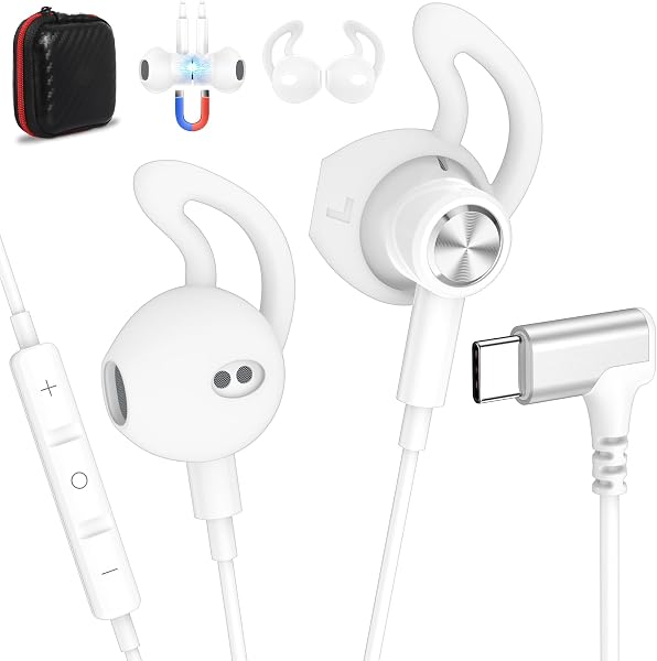 Écouteurs USB-C pour HONOR 400 Smart 5G X9d X8d, Écouteurs intra-auriculaires magnétiques type C Avec microphone et contrôle volume pour Google Pixel 10 9 REDMI Note 15 Pro+ Galaxy S26 S25 A17 A56 A36 - 1