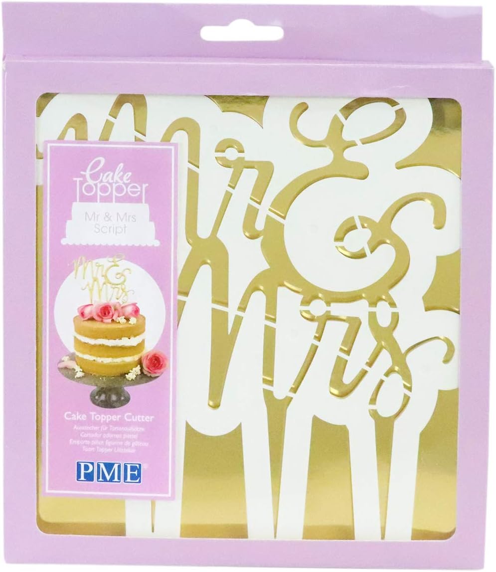 PME Cake Topper Cutter Mr. & Mrs. Script
