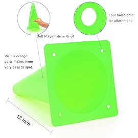 Fragraim 12 Inch 12 Pack Green Traffic Training Cones, Plastic Safety Parking Cones, Agility Field Marker Cones for Soccer Basketball Football Drills Training, Outdoor Sport Activity & Festive Events