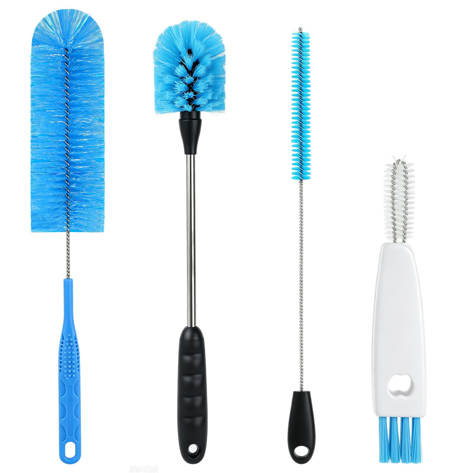 4 Pcs Bottle Brush Set with Straw Cleaner and 3 in 1 Lid Brush for Cleaning