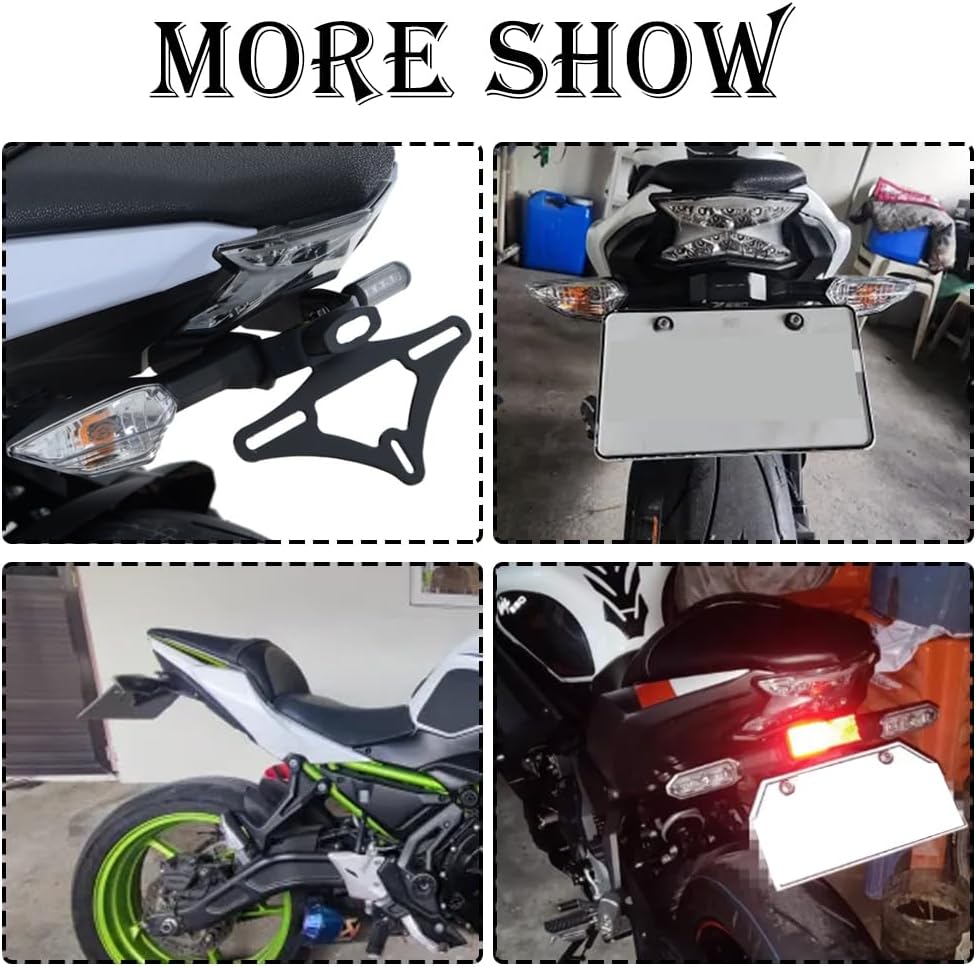 Generic License Plate Holder Rear Tail Frame Fender Eliminator Bracket Competible With Ninja Z 650 NINJA650 Z650 2017 2018 2019 2020 2021 2022
