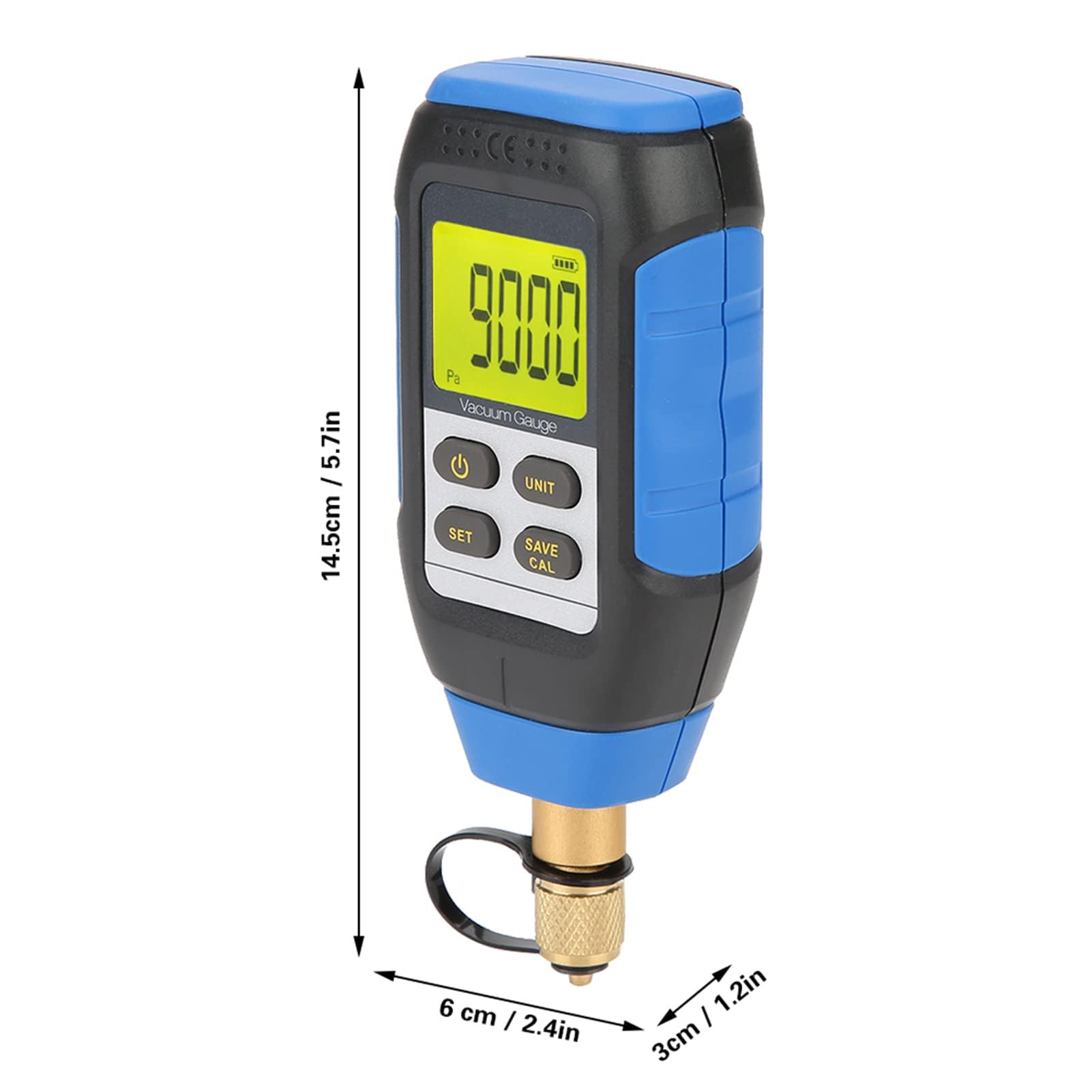 Digitales Vakuummessgerät, Hochpräzises Vakuummeter Tragbar Digital Vacuum Anzeige für Atmosphärische Umgebungen 0-50°C