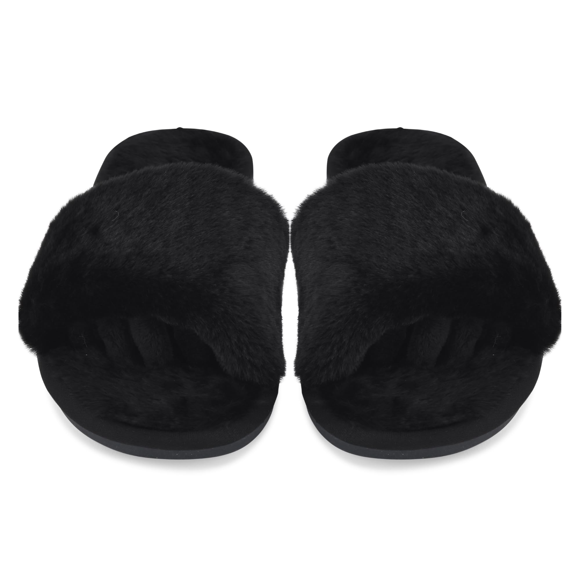 Pedi Couture Fuzzy House Slippers for Women - Soft & Comfortable Womens Slippers with Open Toe Separators - Cute All Day Wear Casual Slip on Ladies