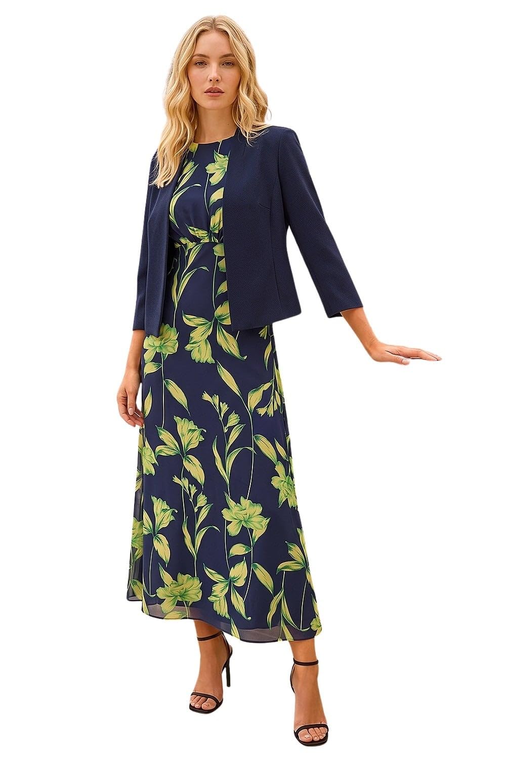 Roman Women's Navy 3/4 Sleeve Rochette Jacket