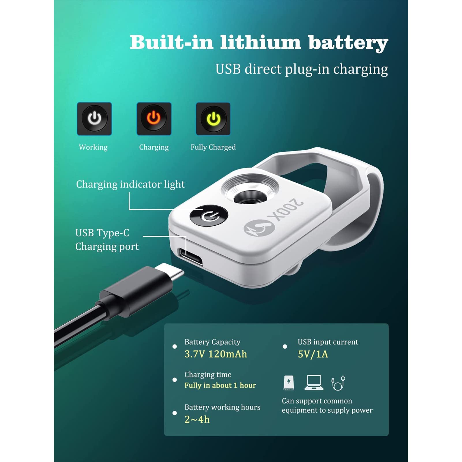 Microscopio para Teléfono 200X, Mini Microscopio de Bolsillo con Lente CPL Y Clip Universal para Microscopio para Teléfono, Microscopio Zoom HD para Tabletas(Blanco)