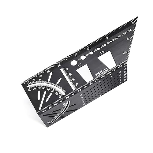Miniatura 5 de WEITA - Regla de medición cuadrada de aleación de aluminio para carpintería, herramienta de medición de ángulo de inglete 3D, medidor de regla de