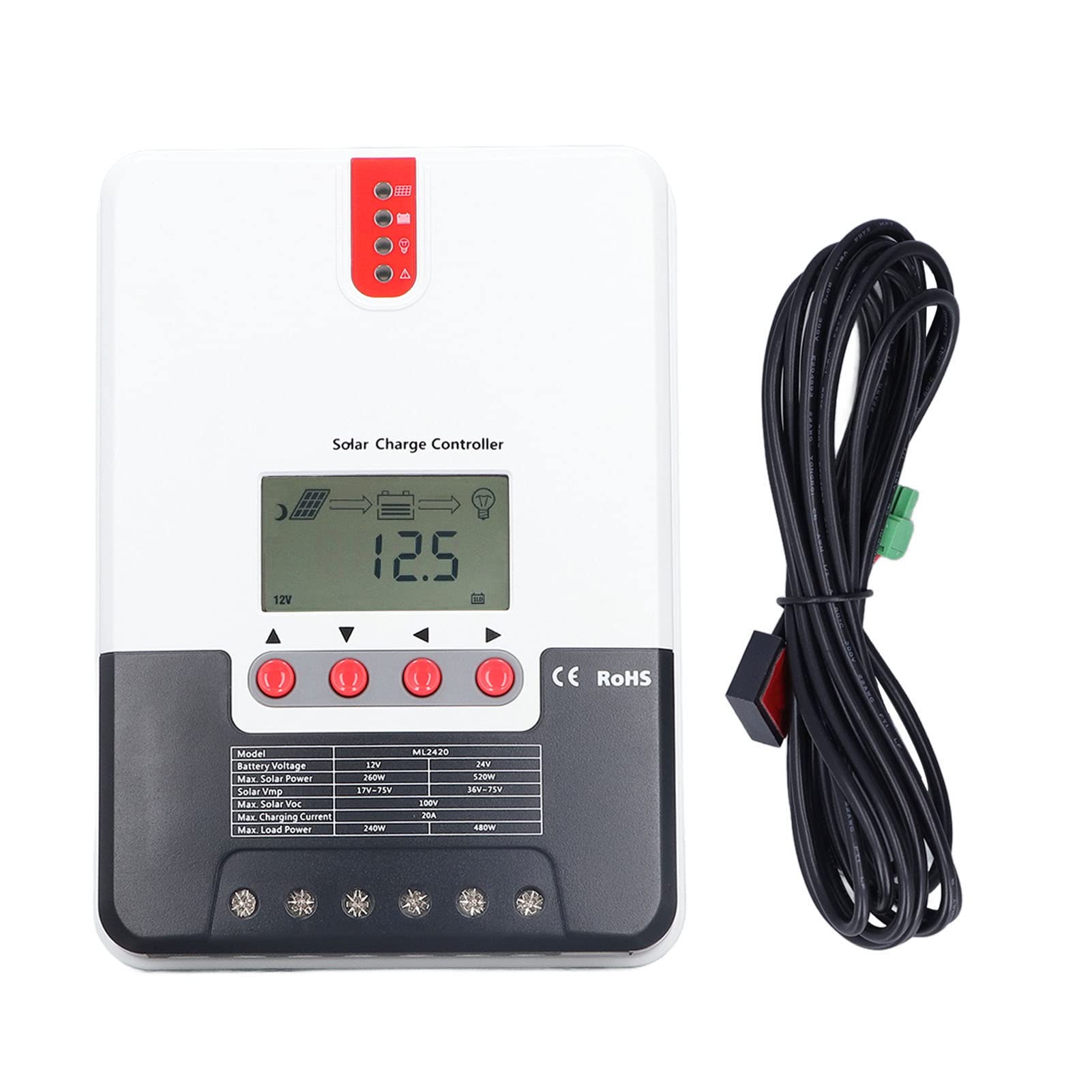 Buy MPPT Solar Charge Controller, 12V/24V 20A MPPT Solar Charge