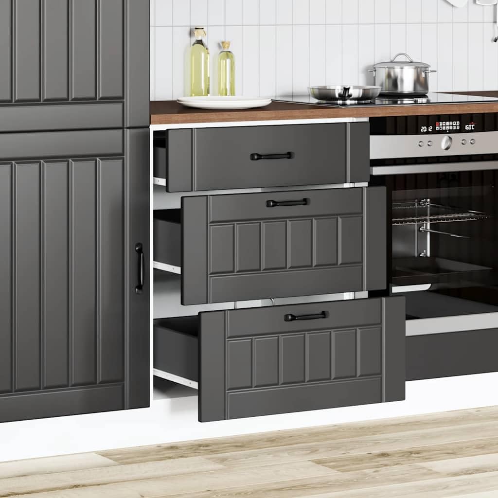 vidaXL Mobiletto da Cucina Lucca Nero in Legno ingegnerizzato