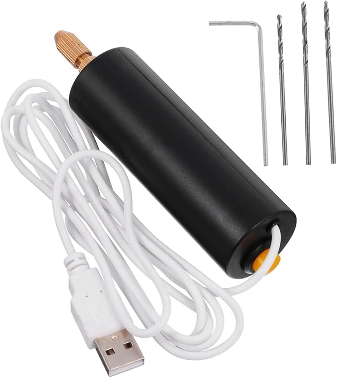 Angoily 2 Piezas Taladro Recargable USB Mini Herramienta Rotativa para Joyería miniatura 8