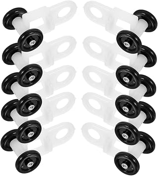 10 Curtain Track Rollers Mini Two Wheel Silent Plastic Gliders